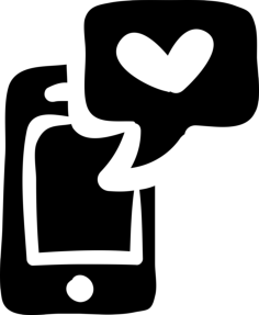 Cellphone With Heart Notification Message Stencil Svg Design File, Free Vectors File